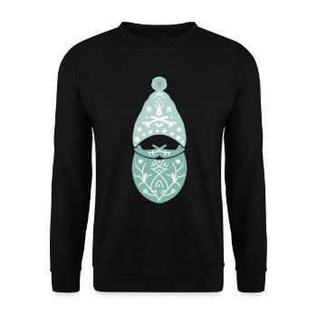 Merry Christmas Beard Paw T-Shirt - Unisex Sweatshirt - black - Front - Alina (178cm) & Michal (187cm)