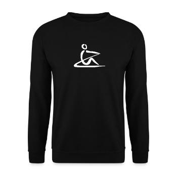 Rowing Logo white 1 - Unisex Sweatshirt - black - Front - Alina (178cm) & Michal (187cm)