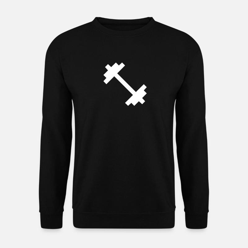 Hantel | Weiß | Geschenkidee - Unisex Pullover - Schwarz