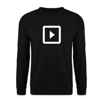 Play | White | Symbol | gift idea - Unisex Sweatshirt - black - Front - Alina (178cm) & Michal (187cm)