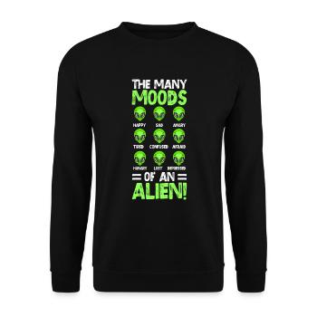 Ufo Invasion Außerirdisch - Unisex Pullover - Schwarz - Vorne - Alina (178cm) & Michal (187cm)