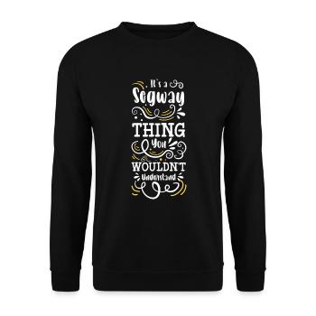 Scooter Segway Tour Fun Floating Board - Unisex Sweatshirt - black - Front - Alina (178cm) & Michal (187cm)