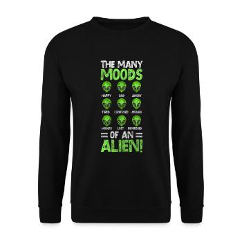 Alien Weltall Außerirdischer Invasion - Unisex Pullover - Schwarz - Vorne - Alina (178cm) & Michal (187cm)