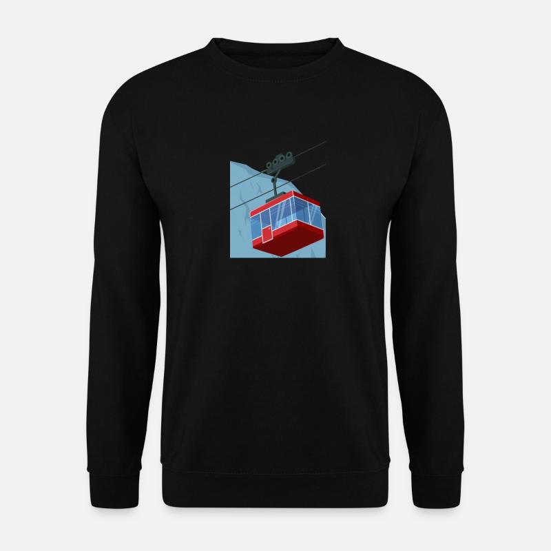 seilbahn rot winter - Unisex Pullover - Schwarz