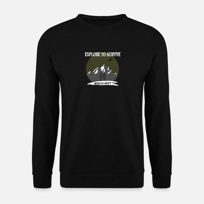 Erforschen Sie, um zu überleben - Unisex Pullover - Schwarz