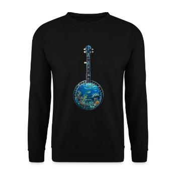 Fish Banjo - Unisex Sweatshirt - black - Front - Alina (178cm) & Michal (187cm)