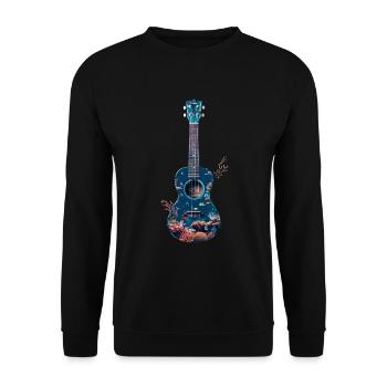 Fisch Ukulele - Unisex Pullover - Schwarz - Vorne - Alina (178cm) & Michal (187cm)