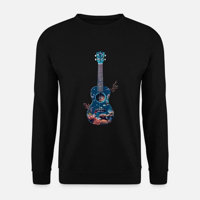 Fisch Ukulele - Unisex Pullover - Schwarz