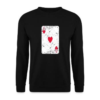 Ace of hearts grunch - Unisex Sweatshirt - black - Front - Alina (178cm) & Michal (187cm)
