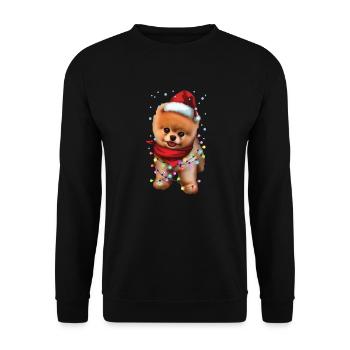 Weihnachten Pommerscher Liebhaber Weihnachten Hundegeschenk - Unisex Pullover - Schwarz - Vorne - Alina (178cm) & Michal (187cm)