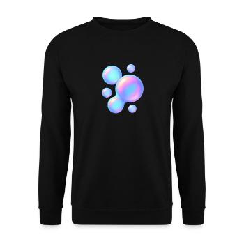 Color Bubbles – Stylische Seifenblasen in 3D-Optik - Unisex Pullover - Schwarz - Vorne - Alina (178cm) & Michal (187cm)