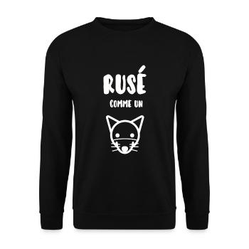 Rusé comme un renard - Sweat-shirt Unisexe - noir - Devant - Alina (178cm) & Michal (187cm)