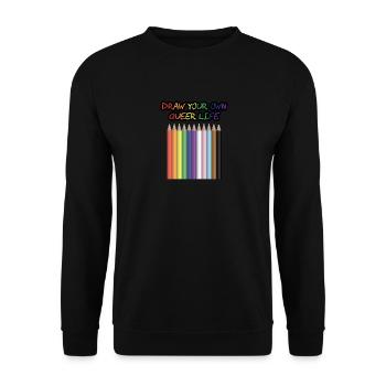 Draw Your Own Queer Life (Progress colours) - Unisex Sweatshirt - black - Front - Alina (178cm) & Michal (187cm)