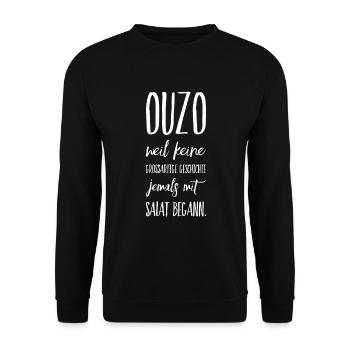 Funny Greek Saying Greece Gift - Unisex Sweatshirt - black - Front - Alina (178cm) & Michal (187cm)