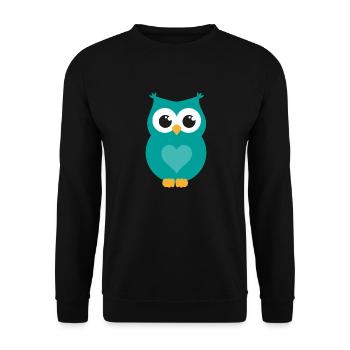 Eule - Unisex Pullover - Schwarz - Vorne - Alina (178cm) & Michal (187cm)