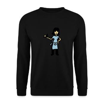 Kellnerin 3 - Unisex Pullover - Schwarz - Vorne - Alina (178cm) & Michal (187cm)