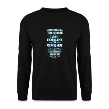 EISENBAHNER - Unisex Pullover - Schwarz - Vorne - Alina (178cm) & Michal (187cm)