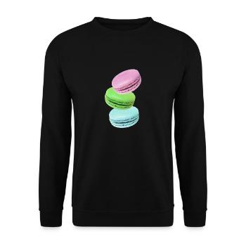 Macarons - Sweat-shirt Unisexe - noir - Devant - Alina (178cm) & Michal (187cm)