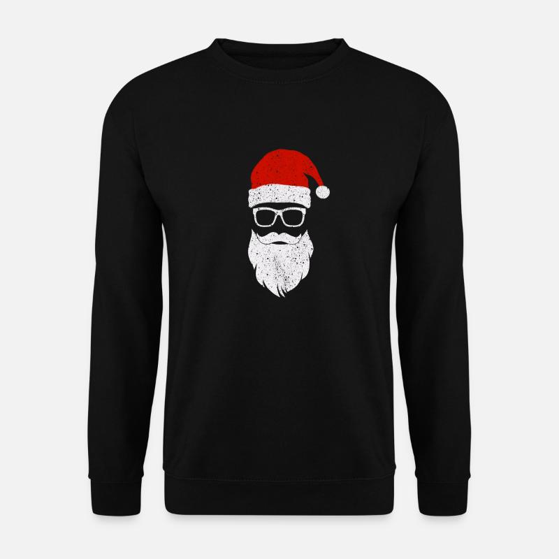 Hipster Weihnachten Weihnachtsmann Bart - Unisex Pullover - Schwarz