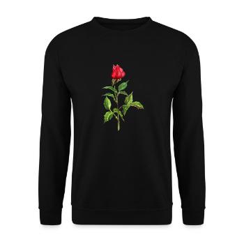 Rote Rose - Unisex Pullover - Schwarz - Vorne - Alina (178cm) & Michal (187cm)