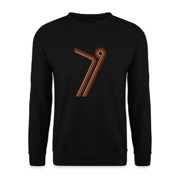 1979 79 braun - Unisex Pullover - Schwarz - Vorne - Alina (178cm) & Michal (187cm)