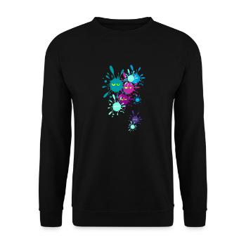 taches d'encre colorés - Sweat-shirt Unisexe - noir - Devant - Alina (178cm) & Michal (187cm)