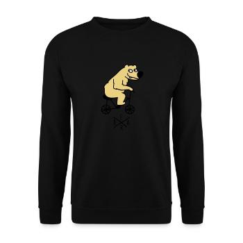 sporty bear - Unisex Sweatshirt - black - Front - Alina (178cm) & Michal (187cm)