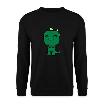 t-rex rex fleischfresser glücklich süß niedlich kl - Unisex Pullover - Schwarz - Vorne - Alina (178cm) & Michal (187cm)