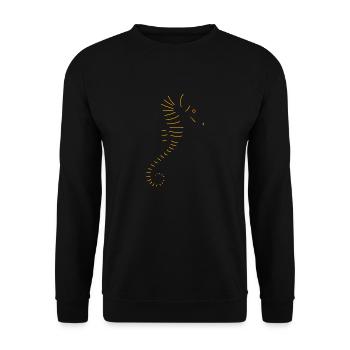 Hippocampe - animal doux - Animal marin - Océan - Sweat-shirt Unisexe - noir - Devant - Alina (178cm) & Michal (187cm)
