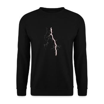 Blitz rot - Unisex Pullover - Schwarz - Vorne - Alina (178cm) & Michal (187cm)