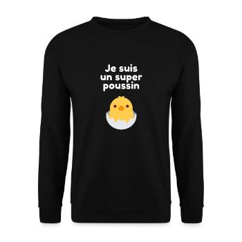 Super poussin - Sweat-shirt Unisexe - noir - Devant - Alina (178cm) & Michal (187cm)