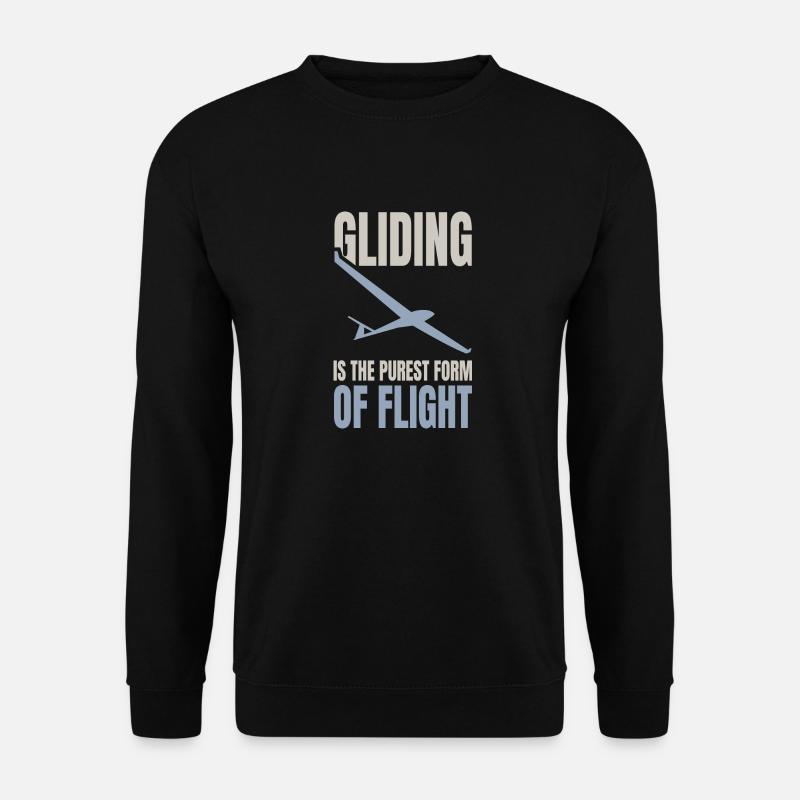 Segelflieger Sprüche | Piloten Segelflug Geschenk - Unisex Pullover - Schwarz