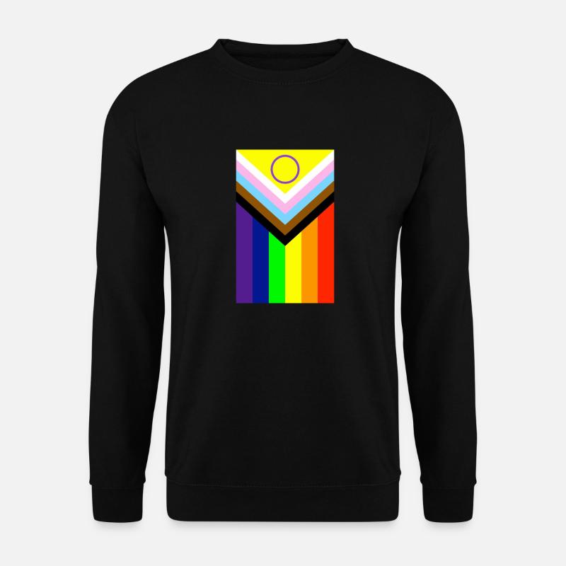 Progress Pride Flag Intersex, Pride Flag - Unisex Pullover - Schwarz