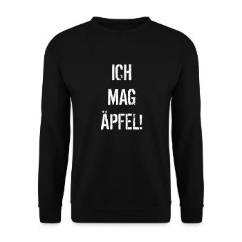 Äpfel muss man einfach lieben - Unisex Pullover - Schwarz - Vorne - Alina (178cm) & Michal (187cm)