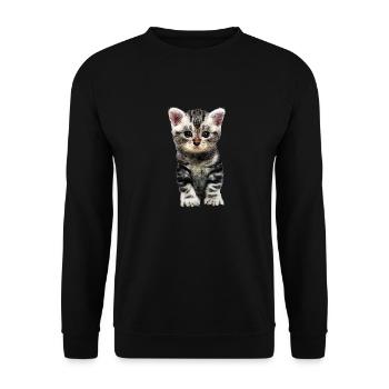 chat - Sweat-shirt Unisexe - noir - Devant - Alina (178cm) & Michal (187cm)