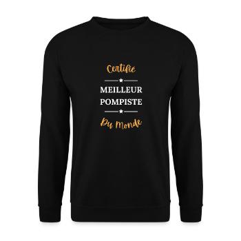 Certifié meilleur pompiste du monde - Sweat-shirt Unisexe - noir - Devant - Alina (178cm) & Michal (187cm)