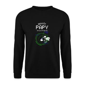 Bientôt Papy Naissance Bébe pour Futur Grand Père - Unisex Sweatshirt - black - Front - Alina (178cm) & Michal (187cm)