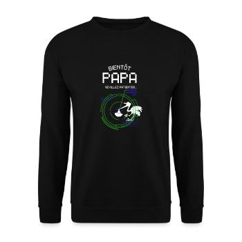 Bientôt Papa Annonce Grossesse Futur Père - Unisex Sweatshirt - black - Front - Alina (178cm) & Michal (187cm)