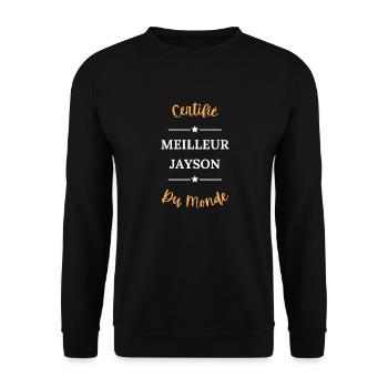 Certifié meilleur jayson du monde - Sweat-shirt Unisexe - noir - Devant - Alina (178cm) & Michal (187cm)