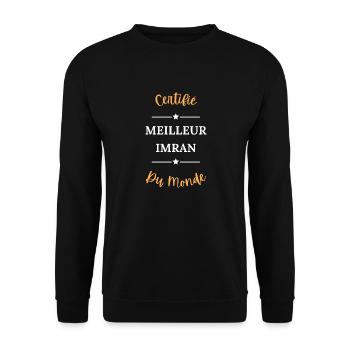 Certifié meilleur imran du monde - Sweat-shirt Unisexe - noir - Devant - Alina (178cm) & Michal (187cm)