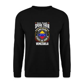 Venezuela Venezuela Venezuela Drapeau Drôle Citation - Sweat-shirt Unisexe - noir - Devant - Alina (178cm) & Michal (187cm)