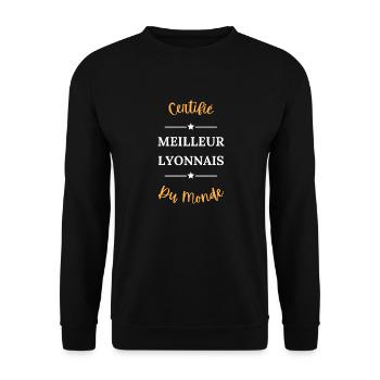 Certifié meilleur lyonnais du monde - Sweat-shirt Unisexe - noir - Devant - Alina (178cm) & Michal (187cm)