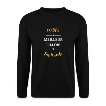 Certifié meilleur lillois du monde - Sweat-shirt Unisexe - noir - Devant - Alina (178cm) & Michal (187cm)