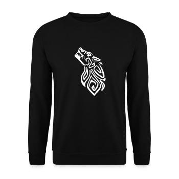 Wikinger Zeichen Fenrir Fenriswolf Wolf Kind Loki - Unisex Pullover - Schwarz - Vorne - Alina (178cm) & Michal (187cm)