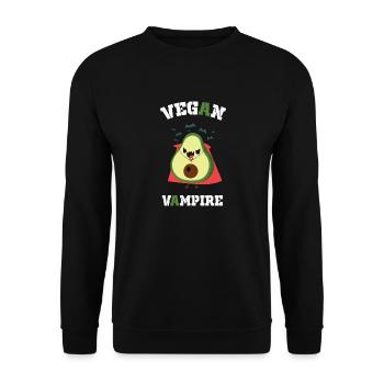 Vegan Vampire Avocado Guacamole veganer vegane - Unisex Pullover - Schwarz - Vorne - Alina (178cm) & Michal (187cm)