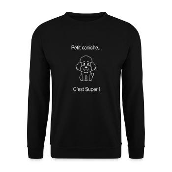 Petit caniche - Sweat-shirt Unisexe - noir - Devant - Alina (178cm) & Michal (187cm)