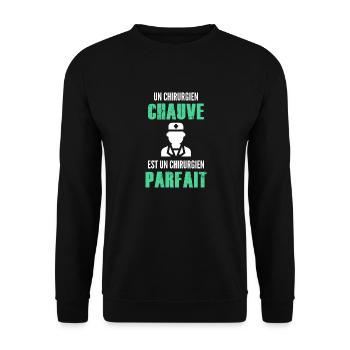 un Chirurgien chauve est un Chirurgien parfait - Sweat-shirt Unisexe - noir - Devant - Alina (178cm) & Michal (187cm)