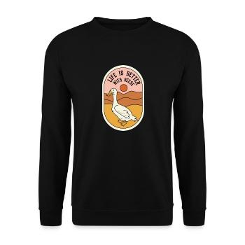Vie avec des oies, faune, nature, oie mignonne - Sweat-shirt Unisexe - noir - Devant - Alina (178cm) & Michal (187cm)