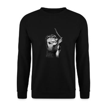Otter - Unisex Sweatshirt - black - Front - Alina (178cm) & Michal (187cm)