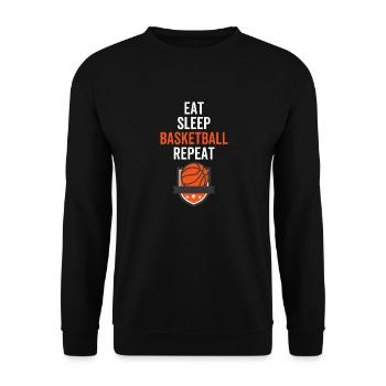 Eat Sleep Basketball Repeat - Unisex Sweatshirt - black - Front - Alina (178cm) & Michal (187cm)